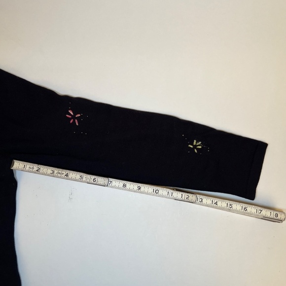 Talbots Sweater Black Full Zip Angel Fairy Mock Neck Long Sleeve Womens Large. - Picture 13 of 14